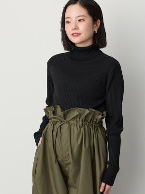 マタニティ トップス|リブタートルニット　マタニティ・授乳服【出産後も長く使える】|ブラック