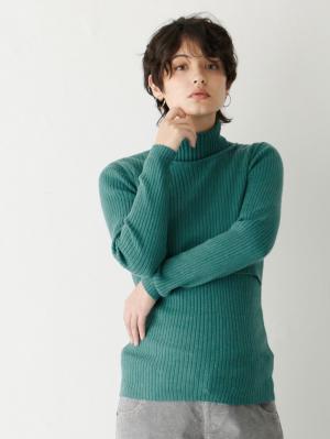 マタニティ トップス|リブタートルニット　マタニティ・授乳服【出産後も長く使える】|杢グリーン
