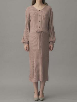 マタニティ ワンピース|フロントボタンリブニットワンピース　マタニティ・産後授乳服【出産後も長く使える】Rosemadame（ローズマダム）