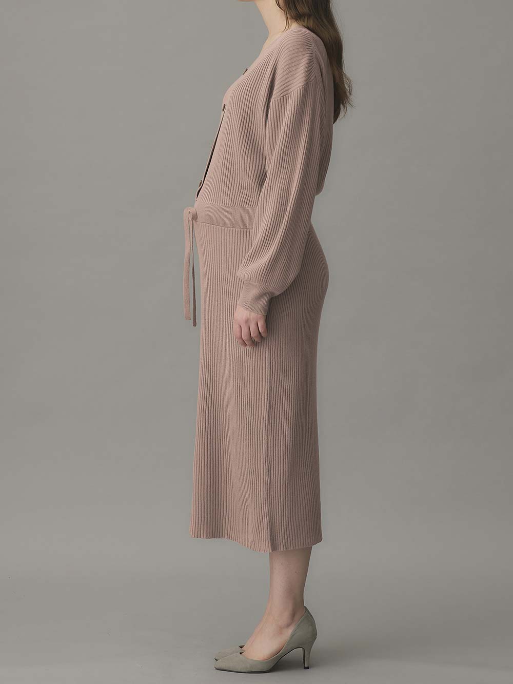 マタニティ ワンピース|フロントボタンリブニットワンピース　マタニティ・産後授乳服【出産後も長く使える】Rosemadame（ローズマダム）