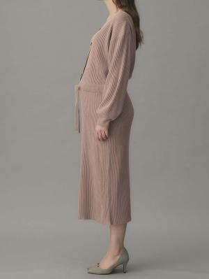 マタニティ ワンピース|フロントボタンリブニットワンピース　マタニティ・産後授乳服【出産後も長く使える】Rosemadame（ローズマダム）