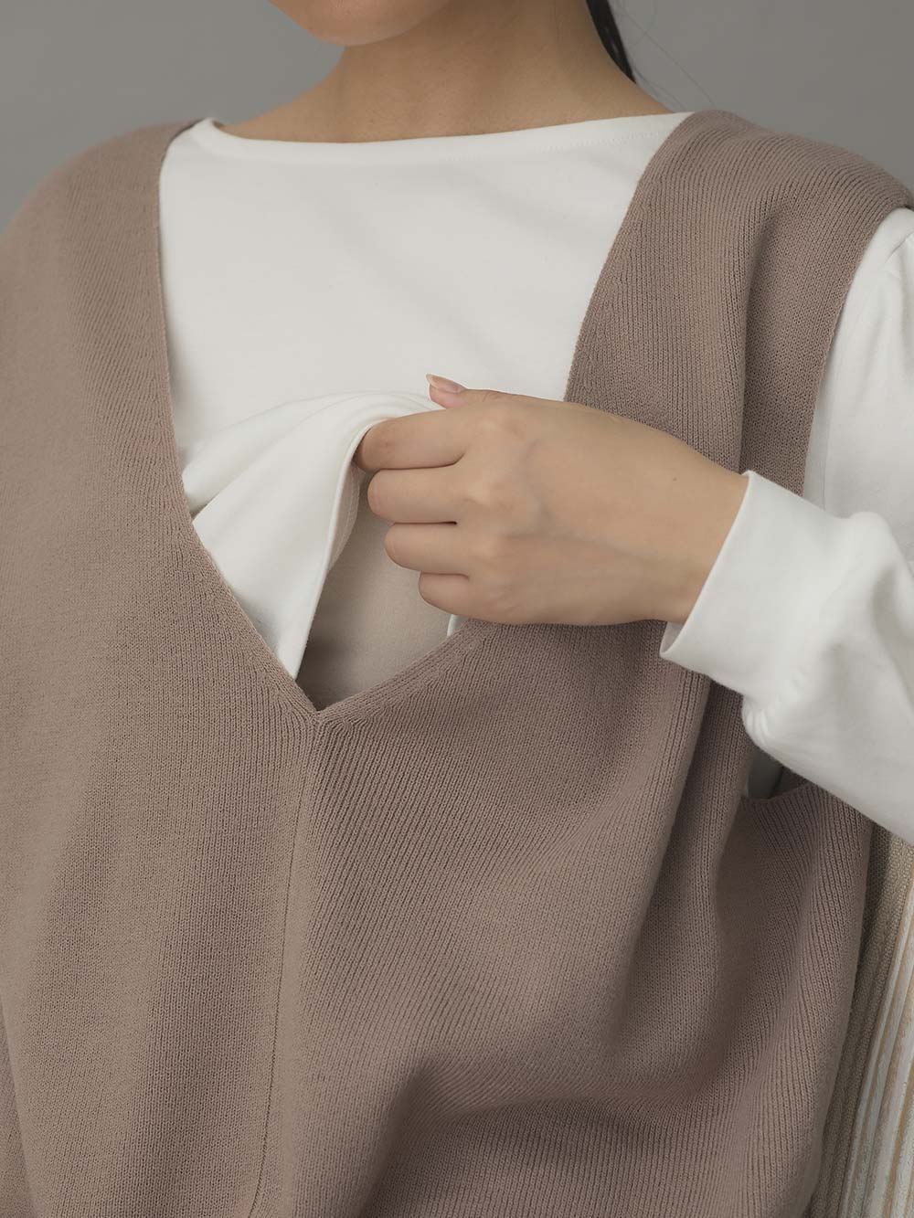 マタニティ ワンピース|スムーストップス×ニットジャンドレアンサンブル　マタニティ・産後授乳服【出産後も長く使える】Rosemadame（ローズマダム）