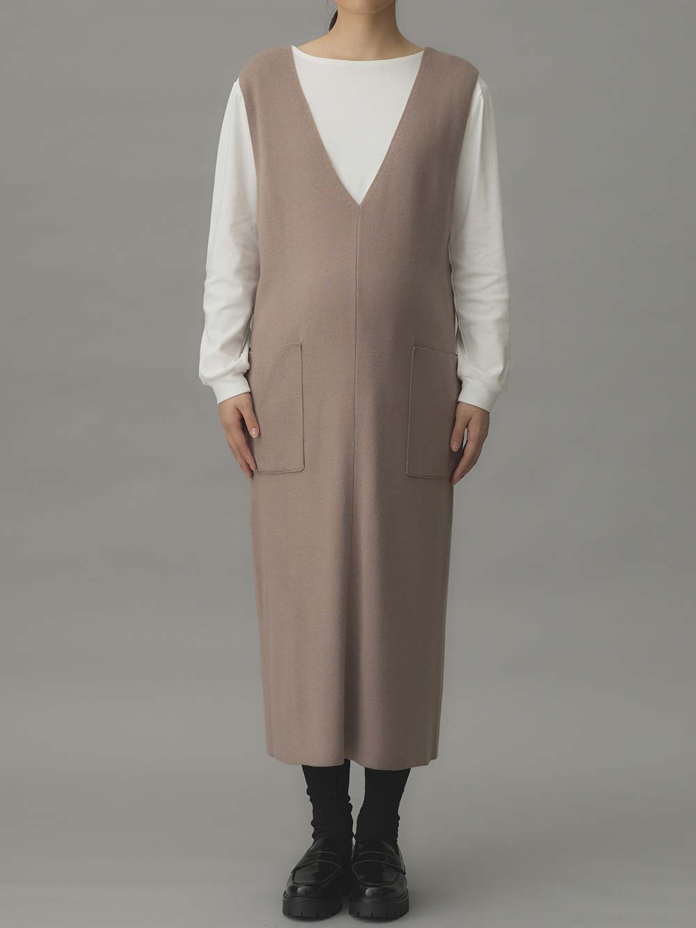 マタニティ ワンピース|スムーストップス×ニットジャンドレアンサンブル　マタニティ・産後授乳服【出産後も長く使える】Rosemadame（ローズマダム）