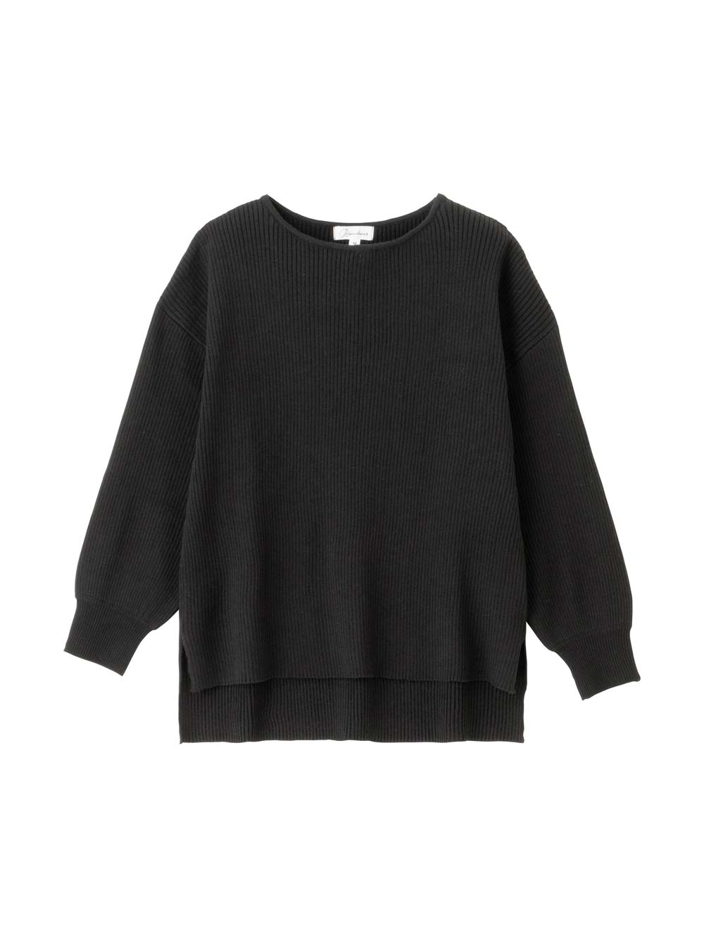 マタニティ トップス|リブニットトップス（授乳らくちんタブ付き）マタニティ・産後授乳服【出産後も長く使える】Rosemadame（ローズマダム）|ブラック