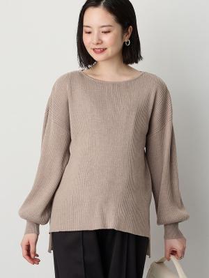 リブニットトップス（授乳らくちんタブ付き）マタニティ・産後授乳服【出産後も長く使える】Rosemadame（ローズマダム）10497