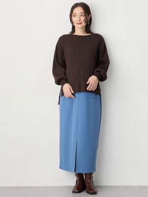 マタニティ トップス|リブニットトップス（授乳らくちんタブ付き）マタニティ・産後授乳服【出産後も長く使える】Rosemadame（ローズマダム）|ブラウン