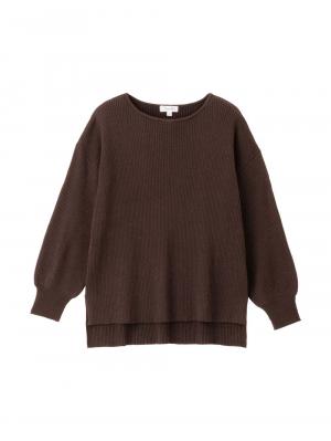 マタニティ トップス|リブニットトップス（授乳らくちんタブ付き）マタニティ・産後授乳服【出産後も長く使える】Rosemadame（ローズマダム）|ブラウン