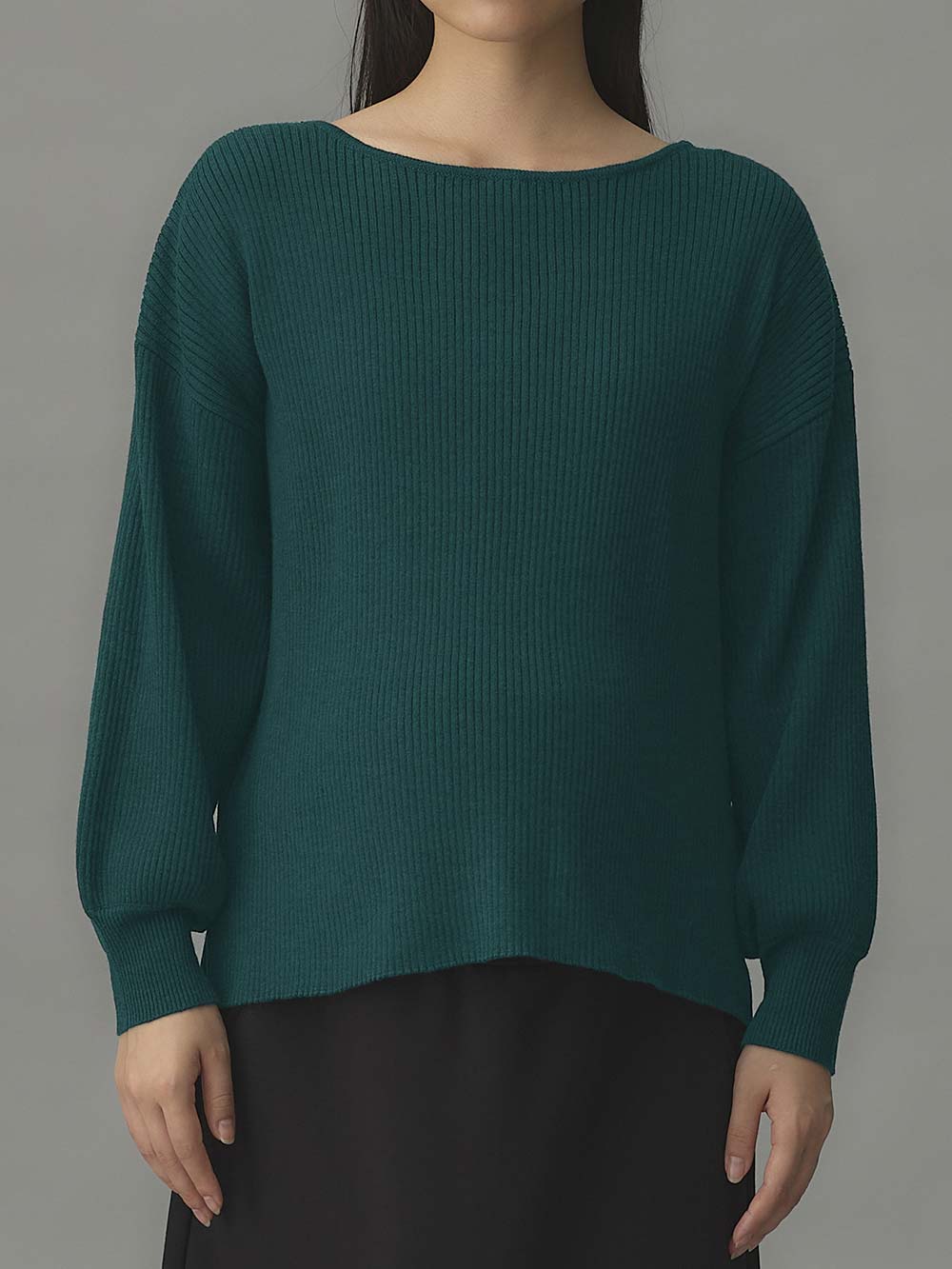 マタニティ トップス|リブニットトップス（授乳らくちんタブ付き）マタニティ・産後授乳服【出産後も長く使える】Rosemadame（ローズマダム）