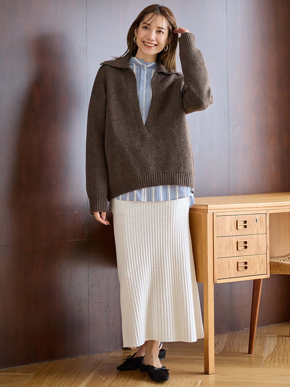 マタニティ スカート|ぽこぽこニットスカート　マタニティ・産後【出産後も長く使える】Rosemadame（ローズマダム）|オフ