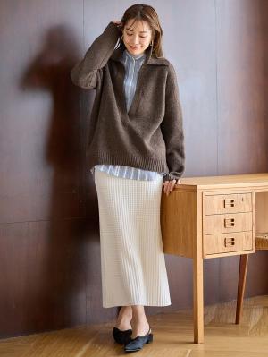 マタニティ スカート|ぽこぽこニットスカート　マタニティ・産後【出産後も長く使える】Rosemadame（ローズマダム）|オフ