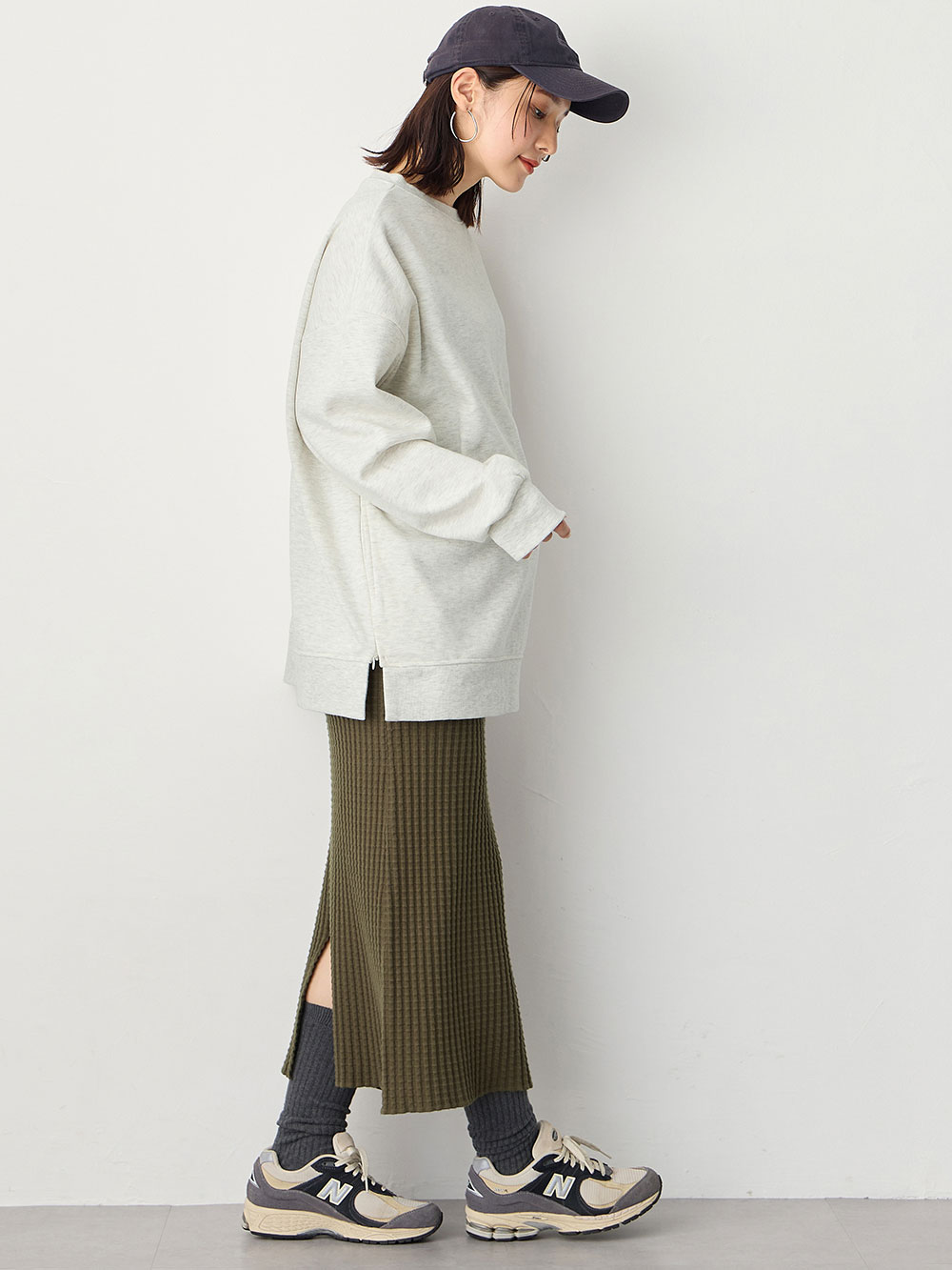 マタニティ スカート|ぽこぽこニットスカート　マタニティ・産後【出産後も長く使える】Rosemadame（ローズマダム）|カーキ