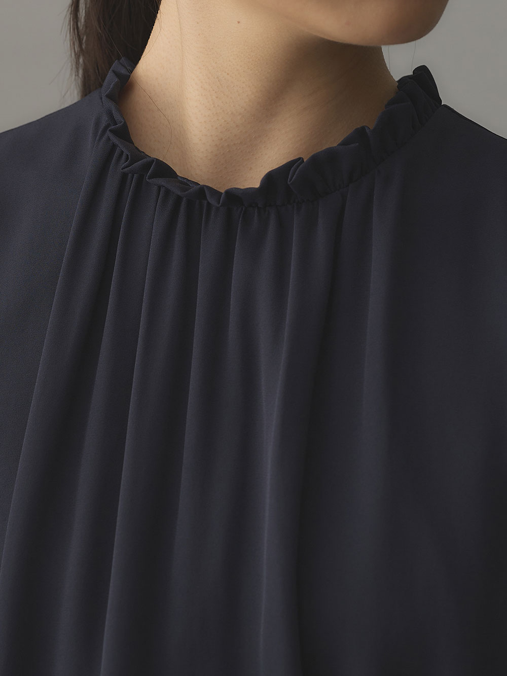 マタニティ ワンピース|プチフリルシフォンギャザーワンピース マタニティ・産後【出産後も長く使える】