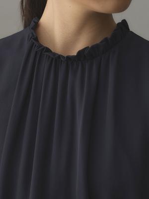 マタニティ ワンピース|プチフリルシフォンギャザーワンピース マタニティ・産後【出産後も長く使える】