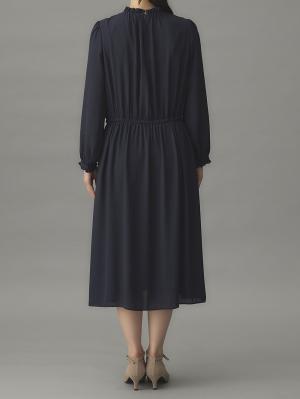 マタニティ ワンピース|プチフリルシフォンギャザーワンピース マタニティ・産後【出産後も長く使える】