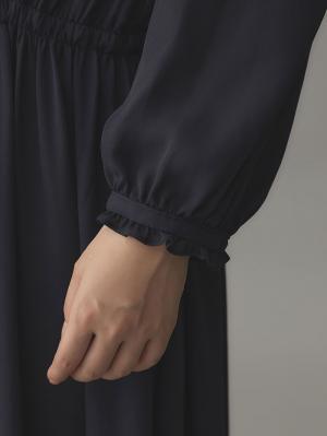 マタニティ ワンピース|プチフリルシフォンギャザーワンピース マタニティ・産後【出産後も長く使える】