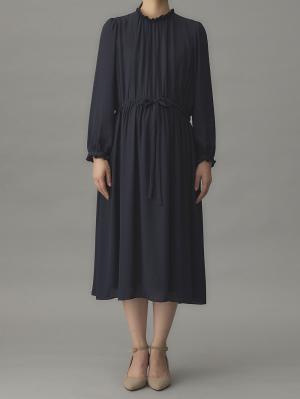 マタニティ ワンピース|プチフリルシフォンギャザーワンピース マタニティ・産後【出産後も長く使える】