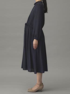 マタニティ ワンピース|プチフリルシフォンギャザーワンピース マタニティ・産後【出産後も長く使える】