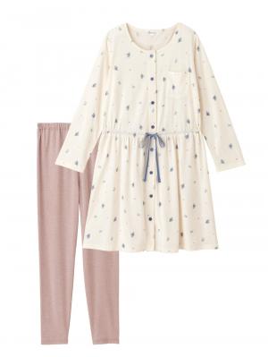 天竺小花柄パジャマ　マタニティ・産後授乳パジャマ【出産後も長く使える】Rosemadame（ローズマダム） 10502