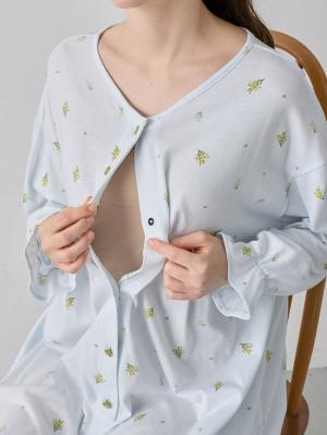マタニティ パジャマ・ルームウェア|天竺小花柄ネグリジェ　マタニティ・産後授乳パジャマ【出産後も長く使える】Rosemadame（ローズマダム）