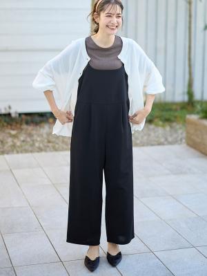 ジョーゼット風カットソーサロペット　マタニティ・産後【出産後も長く使える】Rosemadame（ローズマダム）10504