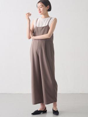 ジョーゼット風カットソーサロペット　マタニティ・産後【出産後も長く使える】Rosemadame（ローズマダム）10504