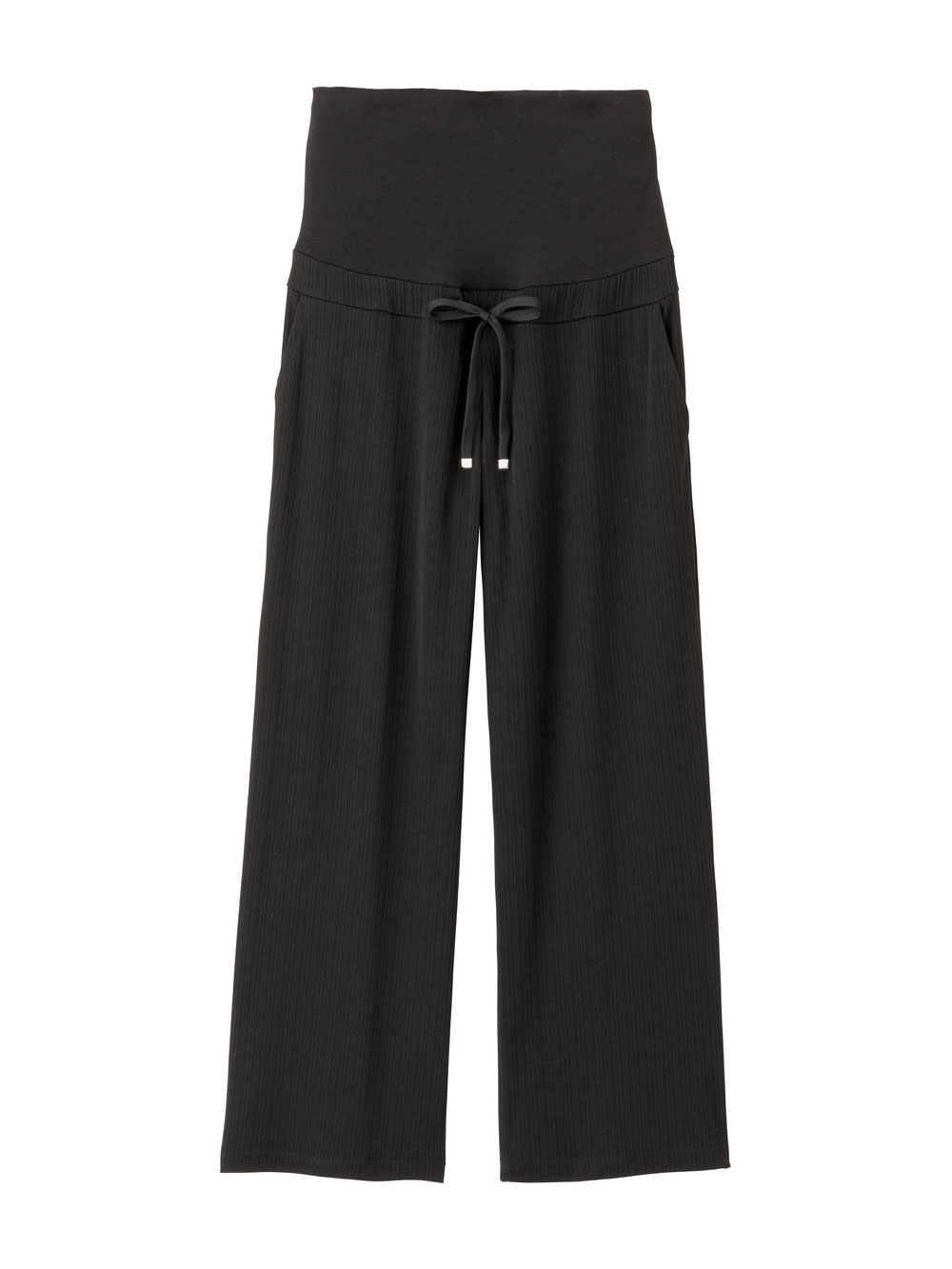 マタニティ パンツ|テレコワイドパンツ　マタニティ・産後【出産後も長く使える】Rosemadame（ローズマダム）|ブラック