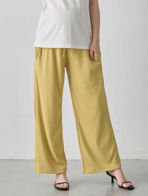 テレコワイドパンツ　マタニティ・産後【出産後も長く使える】Rosemadame（ローズマダム）10505