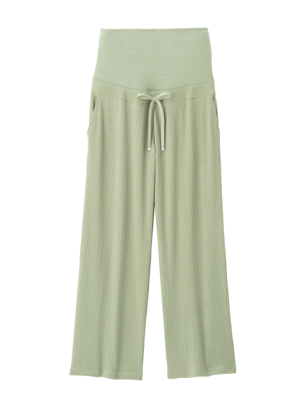 マタニティ パンツ|テレコワイドパンツ　マタニティ・産後【出産後も長く使える】Rosemadame（ローズマダム）|ライトグリーン