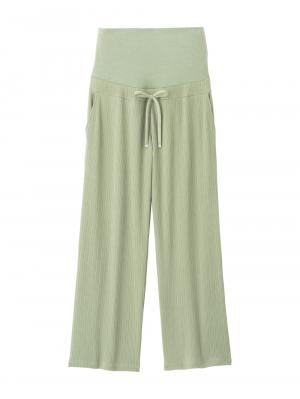 マタニティ パンツ|テレコワイドパンツ　マタニティ・産後【出産後も長く使える】Rosemadame（ローズマダム）|ライトグリーン