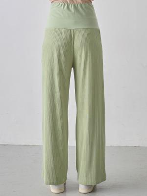 マタニティ パンツ|テレコワイドパンツ　マタニティ・産後【出産後も長く使える】Rosemadame（ローズマダム）