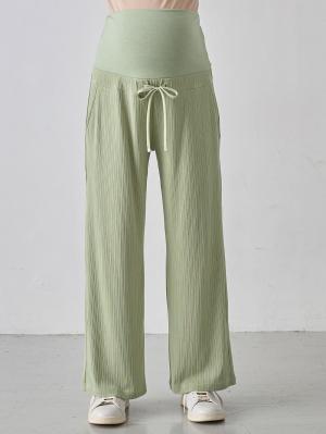 マタニティ パンツ|テレコワイドパンツ　マタニティ・産後【出産後も長く使える】Rosemadame（ローズマダム）