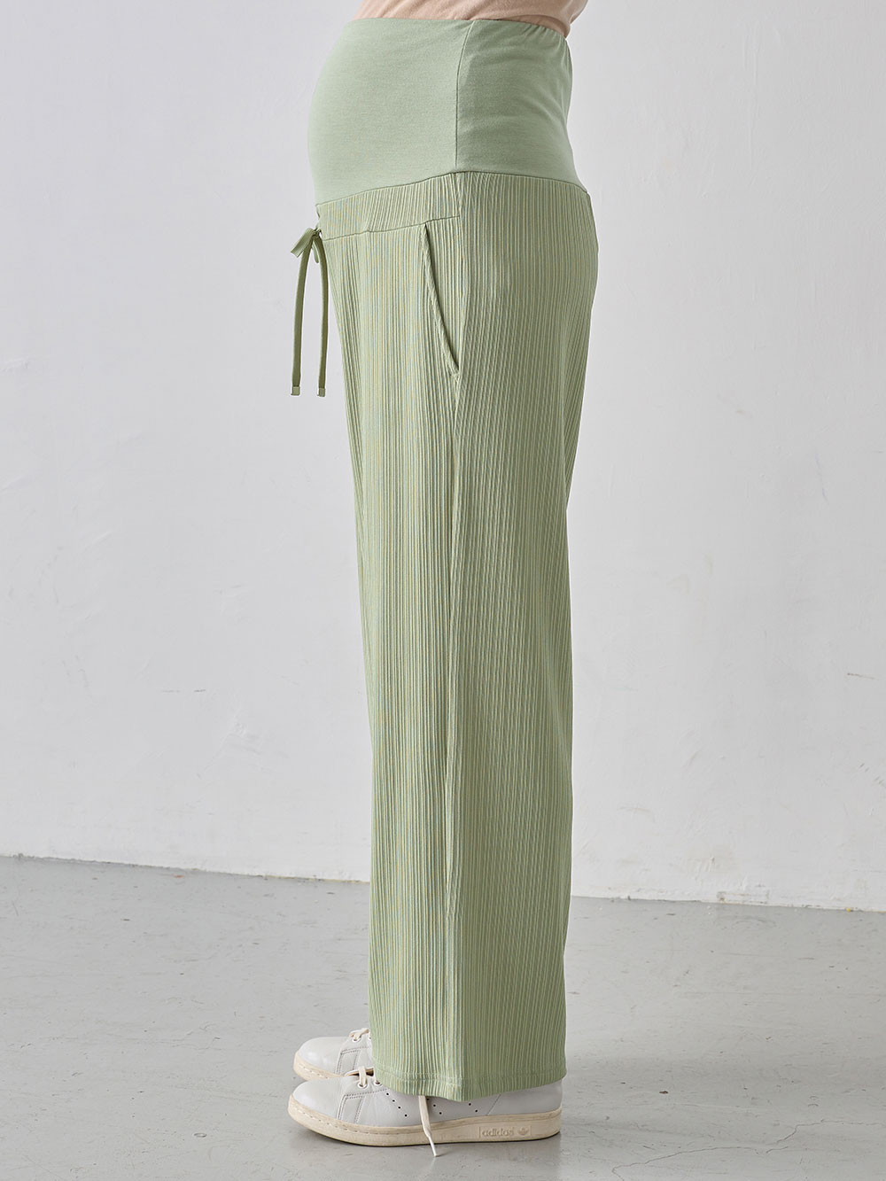 マタニティ パンツ|テレコワイドパンツ　マタニティ・産後【出産後も長く使える】Rosemadame（ローズマダム）