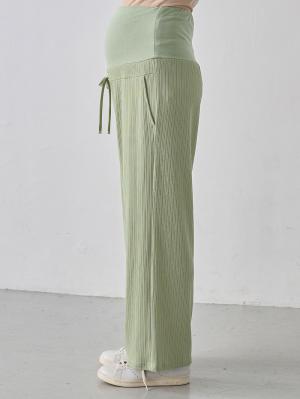 マタニティ パンツ|テレコワイドパンツ　マタニティ・産後【出産後も長く使える】Rosemadame（ローズマダム）