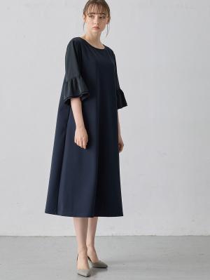 マタニティ ワンピース|ジョーゼット風カットソーワンピース　マタニティ・産後授乳【出産後も長く使える】Rosemadame（ローズマダム）|ネイビー