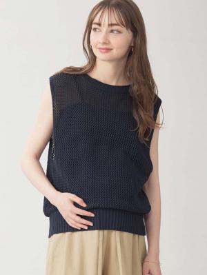 コットンノースリーブ重ね着風ニット マタニティ・授乳服 【出産後も長く使える】10507