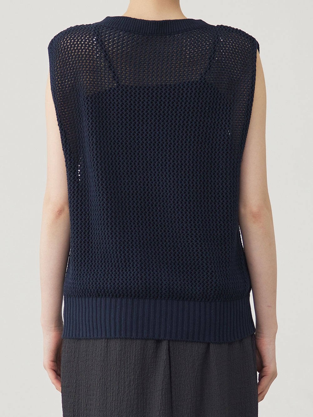 マタニティ トップス|コットンノースリーブ重ね着風ニット マタニティ・授乳服 【出産後も長く使える】