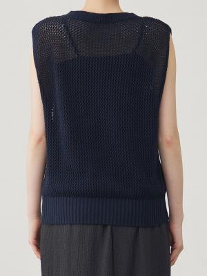 マタニティ トップス|コットンノースリーブ重ね着風ニット マタニティ・授乳服 【出産後も長く使える】