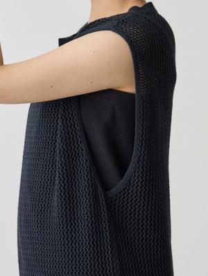 マタニティ トップス|コットンノースリーブ重ね着風ニット マタニティ・授乳服 【出産後も長く使える】