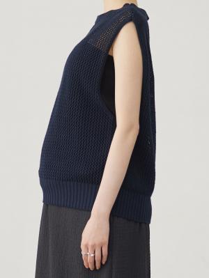 マタニティ トップス|コットンノースリーブ重ね着風ニット マタニティ・授乳服 【出産後も長く使える】