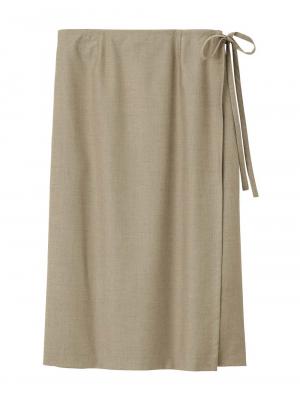 マタニティ スカート|ラップスカート マタニティ・産後 【出産後も長く使える】|グレージュ