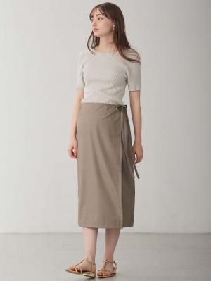 マタニティ スカート|ラップスカート マタニティ・産後 【出産後も長く使える】|グレージュ