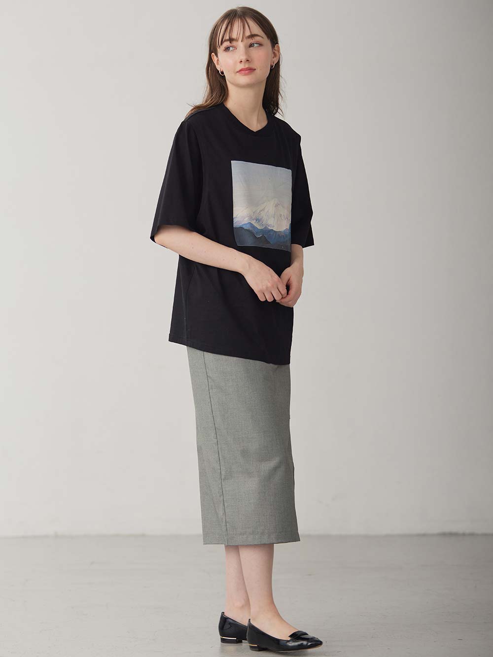 マタニティ スカート|ラップスカート マタニティ・産後 【出産後も長く使える】|グレー