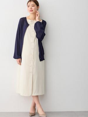 マタニティ ワンピース|フロントボタンノースリーブワンピース マタニティ・授乳服 【出産後も長く使える】|ライトベージュ