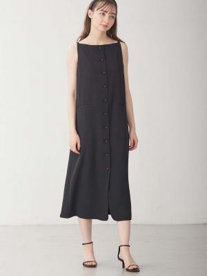 マタニティ ワンピース|フロントボタンノースリーブワンピース マタニティ・授乳服 【出産後も長く使える】|ブラック