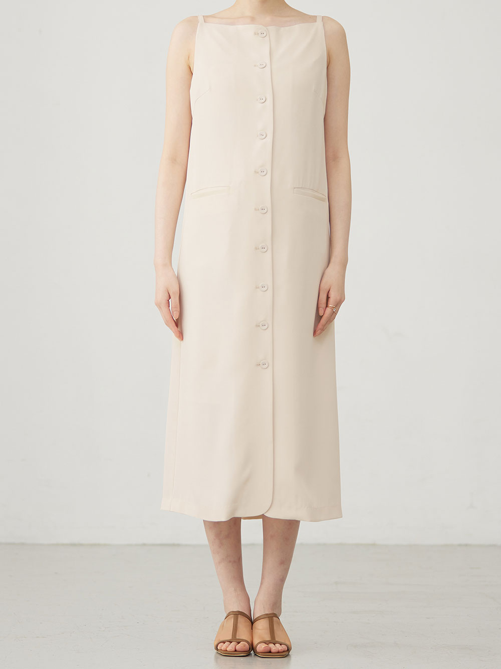 マタニティ ワンピース|フロントボタンノースリーブワンピース マタニティ・授乳服 【出産後も長く使える】