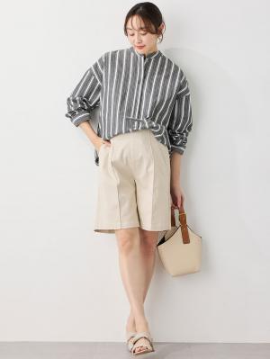 マタニティ パンツ|センターシームハーフパンツ マタニティ・産後【出産後も長く使える】|エクリュ