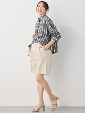 マタニティ パンツ|センターシームハーフパンツ マタニティ・産後【出産後も長く使える】|エクリュ