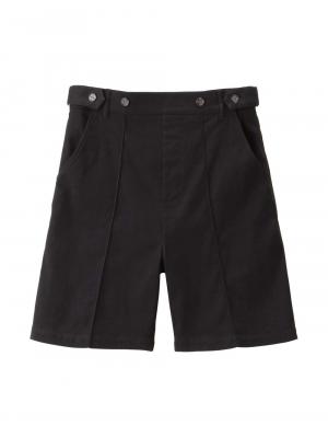 マタニティ パンツ|センターシームハーフパンツ マタニティ・産後【出産後も長く使える】|ブラック