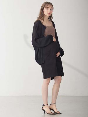 マタニティ パンツ|センターシームハーフパンツ マタニティ・産後【出産後も長く使える】|ブラック