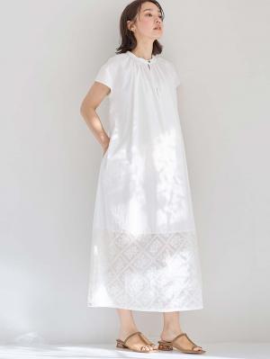 レース切り替えワンピース マタニティ・授乳服 【出産後も長く使える】10511